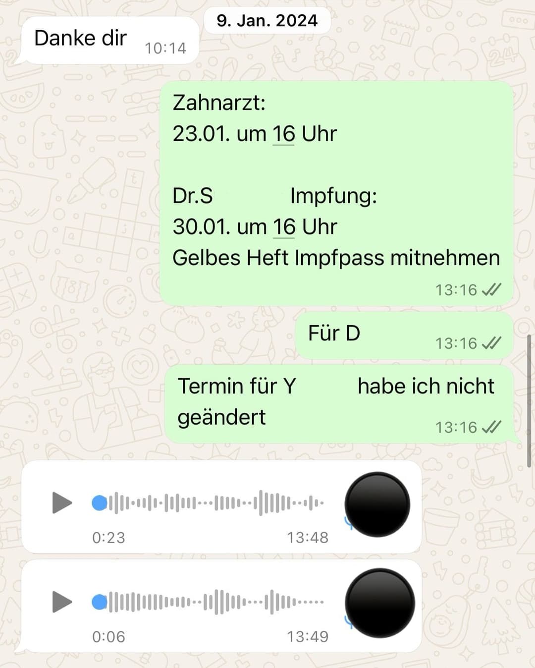 WhatsApp Nachricht von Eltern